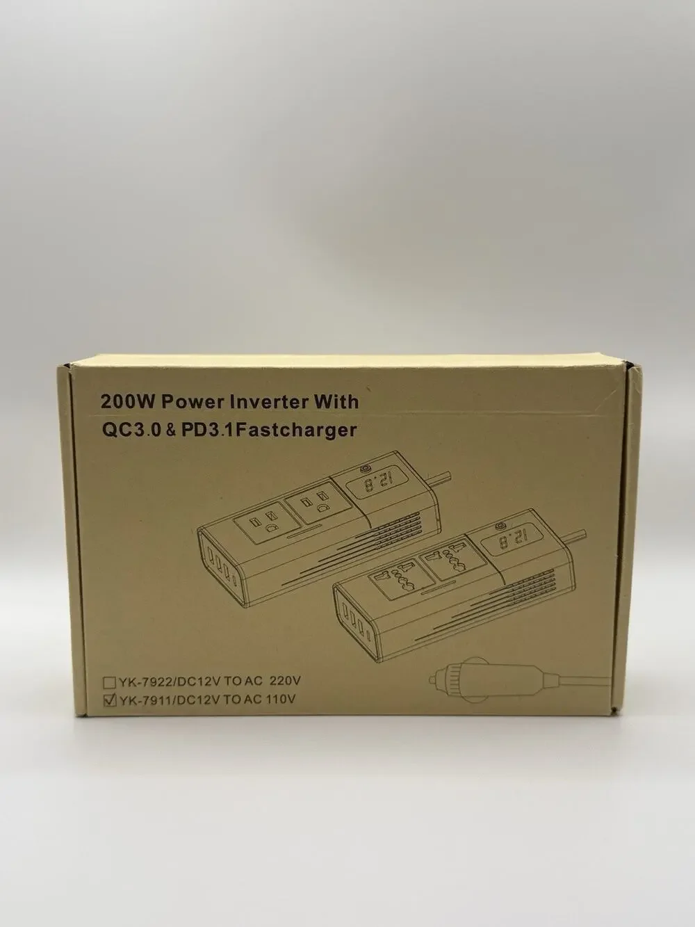 200W Car Inverter DC 12V 110V AC Power Inverter Dual USB Port QC3.0 New In Box